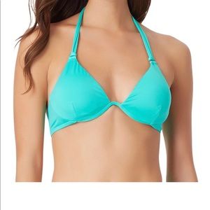SUGAR BEACH SEA GREEN HALTER BIKINI TOP